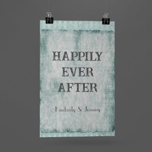 Poster Vert antique & délavé Ajoutez votre propre texte 