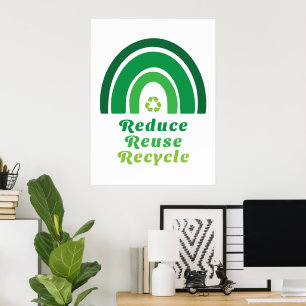 Poster Vert arc-en-ciel De l'environnement réduire la réu