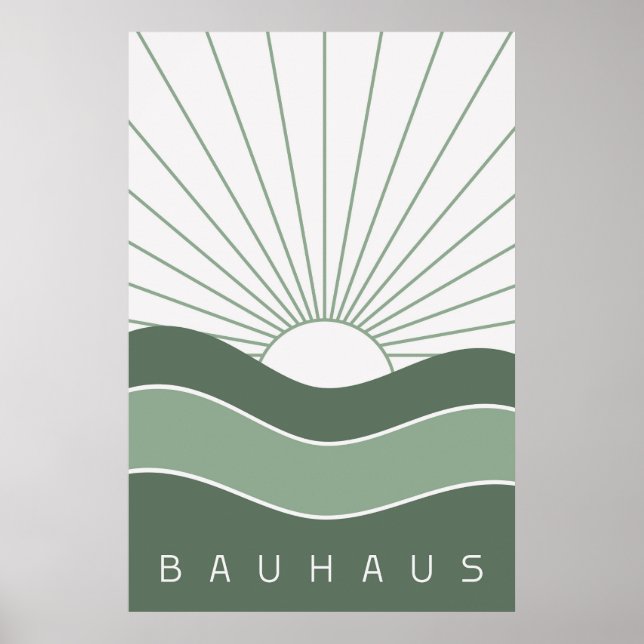 Poster vert Bauhaus Sage (Devant)