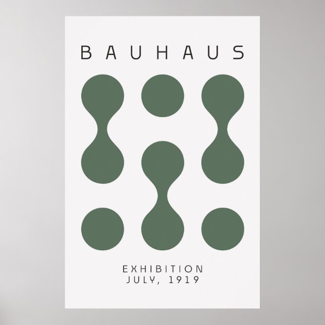 Poster vert Bauhaus Sage (Devant)