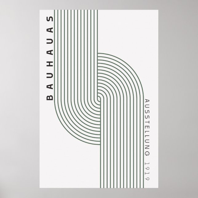 Poster vert Bauhaus Sage (Devant)