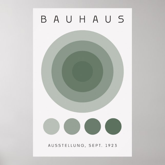 Poster vert Bauhaus Sage (Devant)