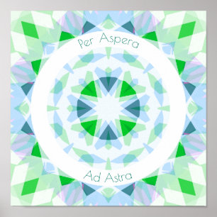 Poster Vert Bleu Par Aspera Ad Astra Stars Motivationnel