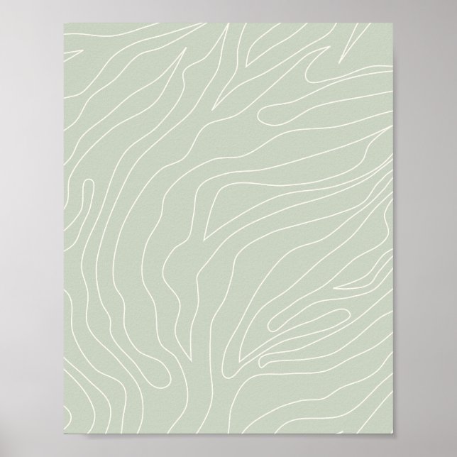 Poster Vert d'angle Abstrait minimal (Devant)