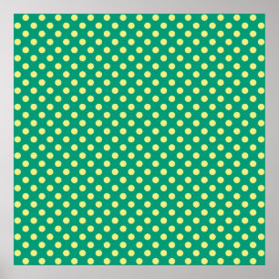 Poster Vert émeraude avec Pois jaunes par STaylor