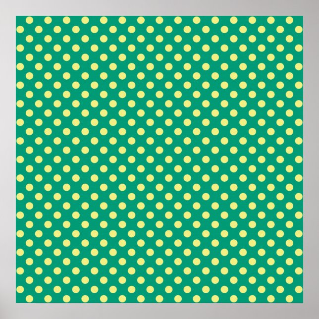 Poster Vert émeraude avec Pois jaunes par STaylor (Devant)