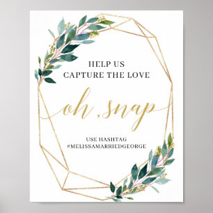 Poster Vert eucalyptus or oh snap boho signe mariage