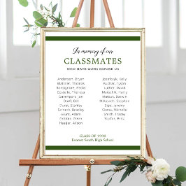 Poster Vert foncé En Mémoire De Nos Camarades De Classe