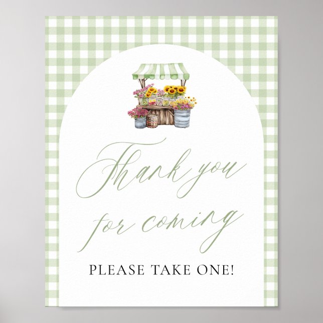 Poster Vert frais hors du Merci du marché pour venir (Devant)