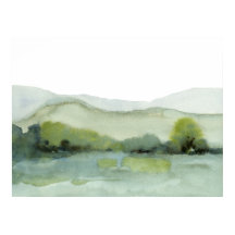 Vert Hills Paysage Aquarelle