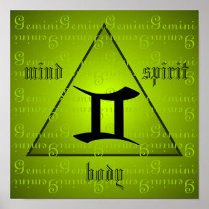 Poster Vert holistique d'esprit de corps d'esprit de