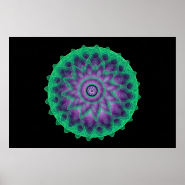 Poster vert Mandala (Devant)