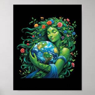 Poster Vert Mère Nature Jour des terres Terre Mère Planèt