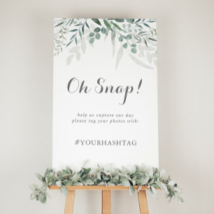 Poster Vert minimaliste Eucalyptus Mariage Oh Snap
