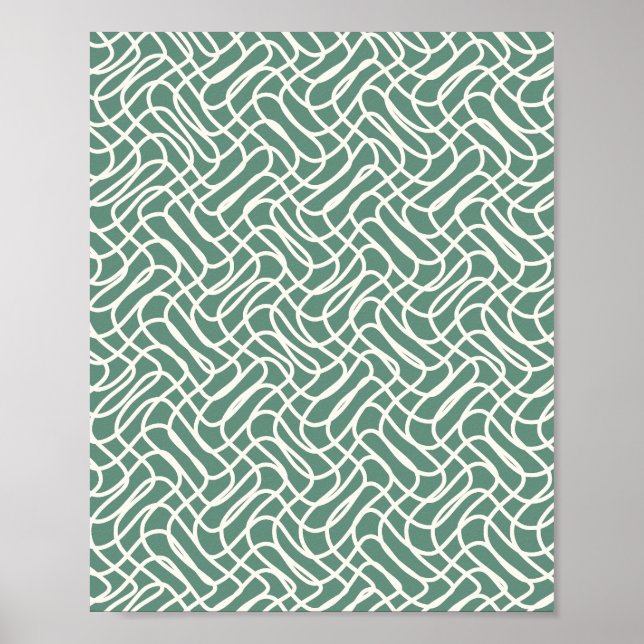 Poster Vert Motif Abstrait (Devant)