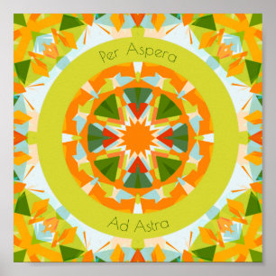 Poster Vert orange clair par Aspera Ad Astra Star Enfants