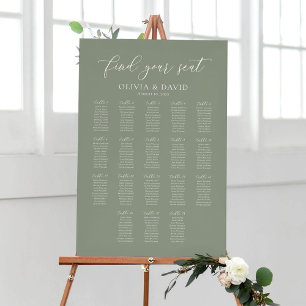 Poster Vert Sauge 18 Tables Trouvez Votre Place Plan de T