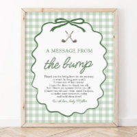 Vert sauge Gingham Golf Un message du bébé