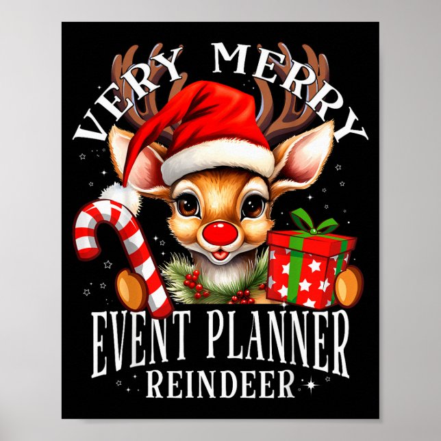Poster Very Merry Event Planner Reindeer Matching Christm (Devant)
