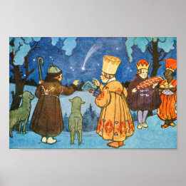 Poster Vesele Vanoce par Zdenek Guth Vintage Christmas
