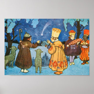 Poster Vesele Vanoce par Zdenek Guth Vintage Christmas