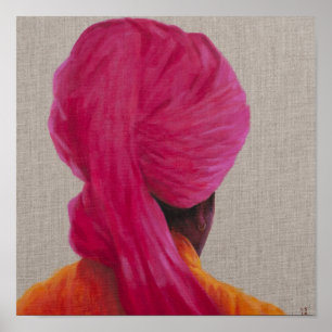 Poster Veste orange 2014 de turban rose