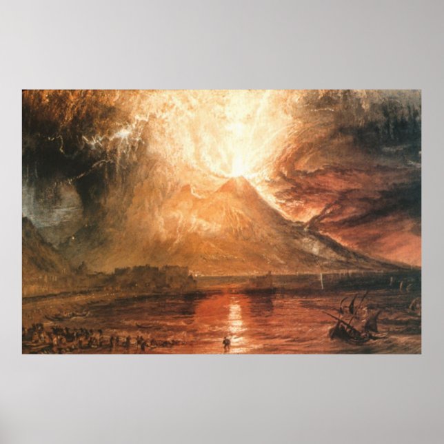 Poster Vesuvius Erupting Canvas Print (Devant)