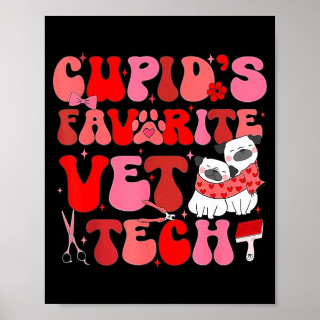 Poster Vet Tech Valentines Day Veterinary Vet Student Vet (Devant)
