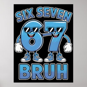 Poster Vêtement amusant avec le script rétro slang "Bruh 