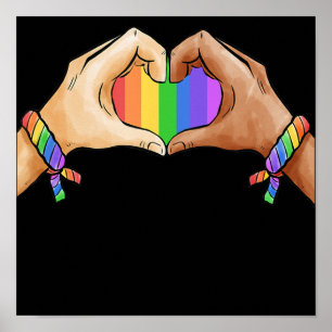 Poster vêtement gay pride lgbt rainbow flag to heart uni