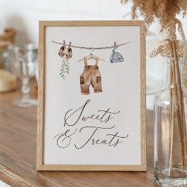 Poster Vêtements de bébé Baby shower de garçon Douceurs e