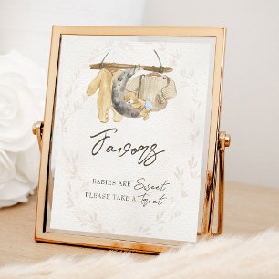 Poster Vêtements de bébé Baby shower neutre Prenez un soi