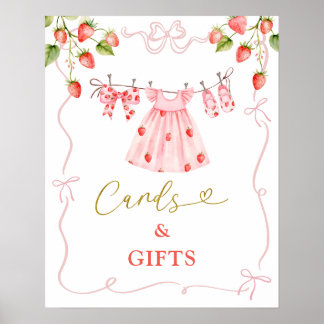 Poster Vêtements de bébé rose Coquette Berry Cartes et Ca