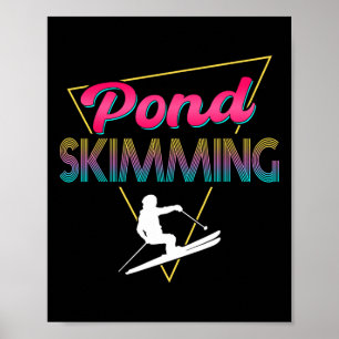Poster Vêtements de dérapage d'étang Rétro 80s Ski Dérape