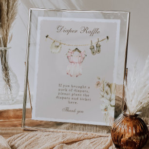 Poster Vêtements de fille en herbe de Pampas Linge à bébé