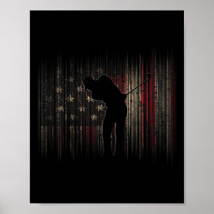 Poster Vêtements de golf Drapeau Américain - Golf