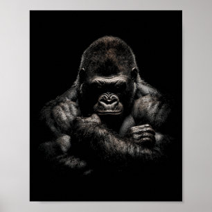 Poster Vêtements de gym de singe gorille Bodybuilding Wor