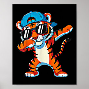 Poster Vêtements de tigre de dabbing cool Mignon Animaux