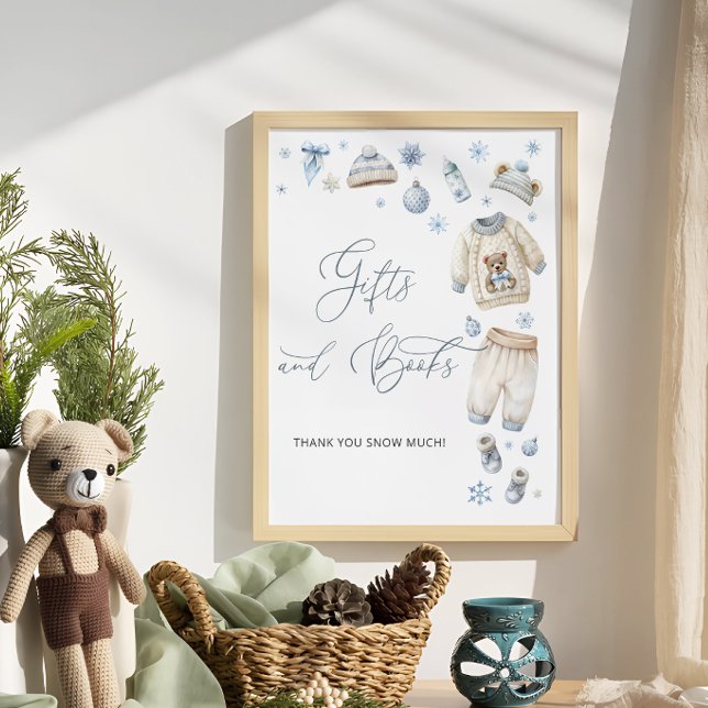 Poster Vêtements d'hiver Baby shower livre cadeau (Créateur téléchargé)