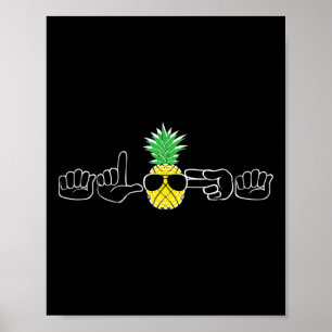 Poster Vêtements Langue des Signes Asl Plage Sourds Signa