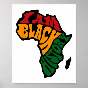 Poster Vêtements Mois de l'Histoire des Noirs Carte d'Afr