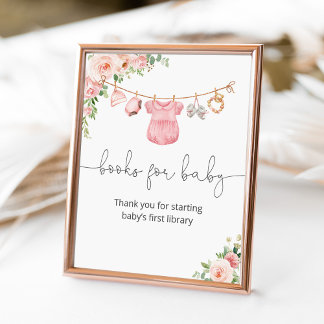 Poster Vêtements pour bébés filles Livres pour bébé signe