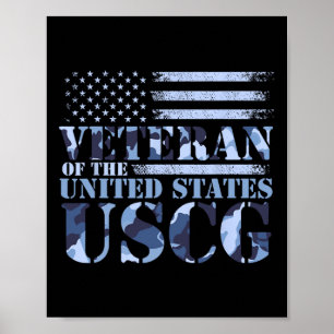 Poster Vétéran Des États-Unis Uscg Camo America Fla