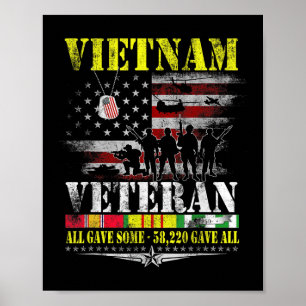 Poster Vétéran du Vietnam Drapeau Vintage Memorial Vétéra