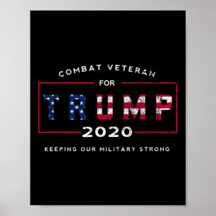 Poster Vétéran Pour Trump 2020&# ; - Garder Notre Force M