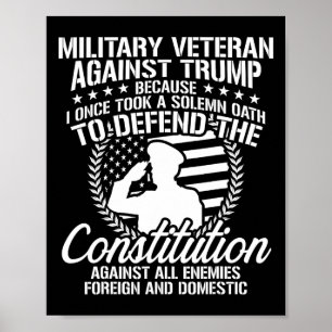 Poster Vétérans Militaires Contre Trump 2020 Élection Usa