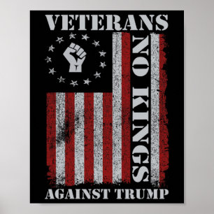 Poster Vétérans Militaires Protestent Drapeau États-Unis