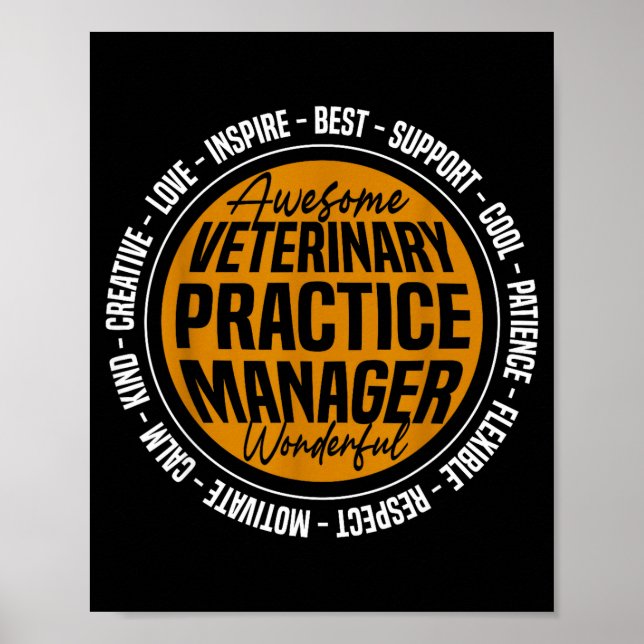 Poster Veterinary Practice Manager Funny Vet Tech Week  (Devant)