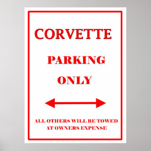 Poster Vette Parking Only