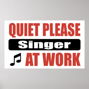 Poster Veuillez Chanter Au Travail
